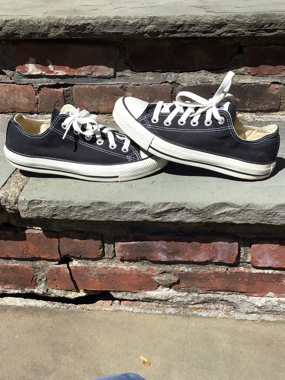 Classic Converse Low-Top Sneakers in Black and White - Picture 6 of 7